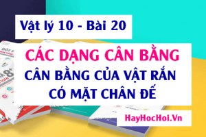 Các dạng cân bằng, cân bằng bền, không bền, cân bằng của vật có mặt chân đế - Vật lý 10 bài 20